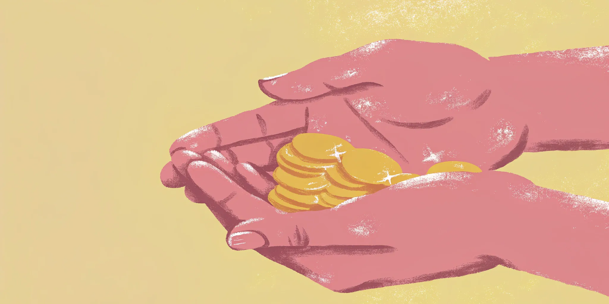 hands holding coins
